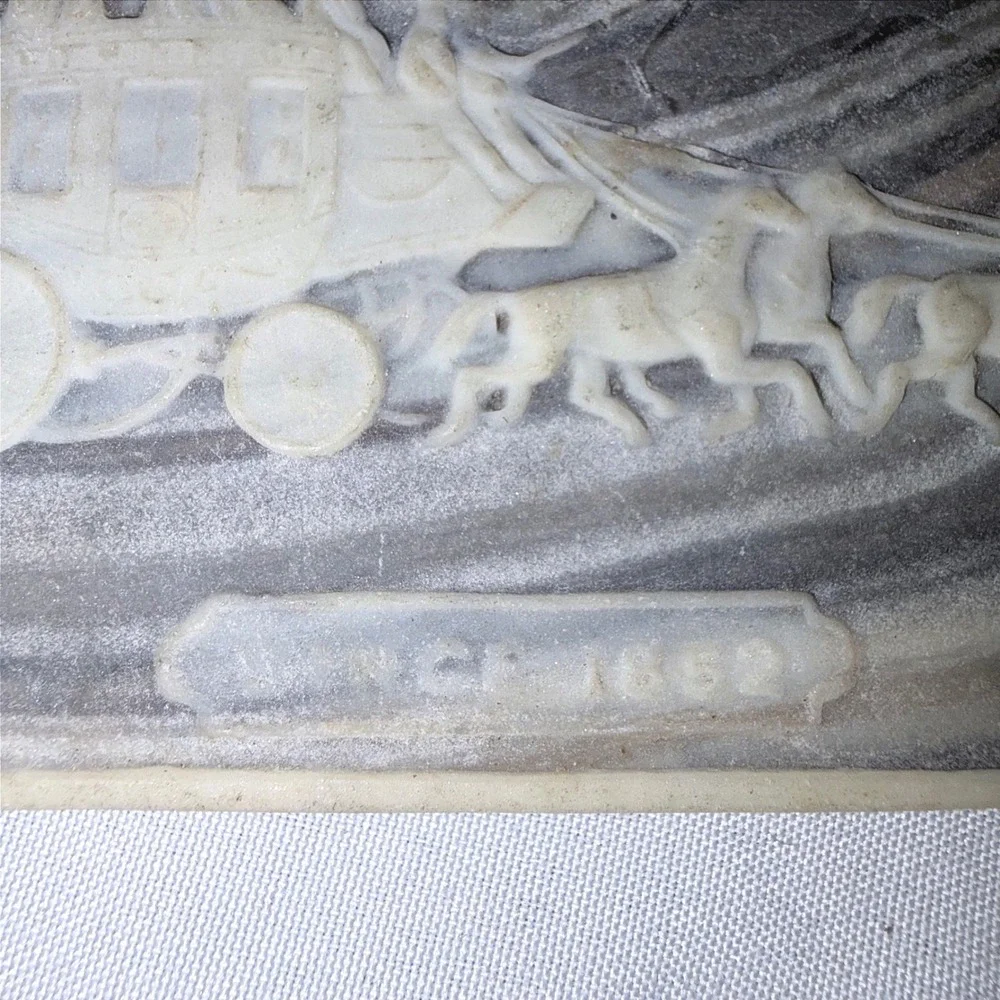 Belt Buckle Vintage‎ Stagecoach Marbled Grey White OS